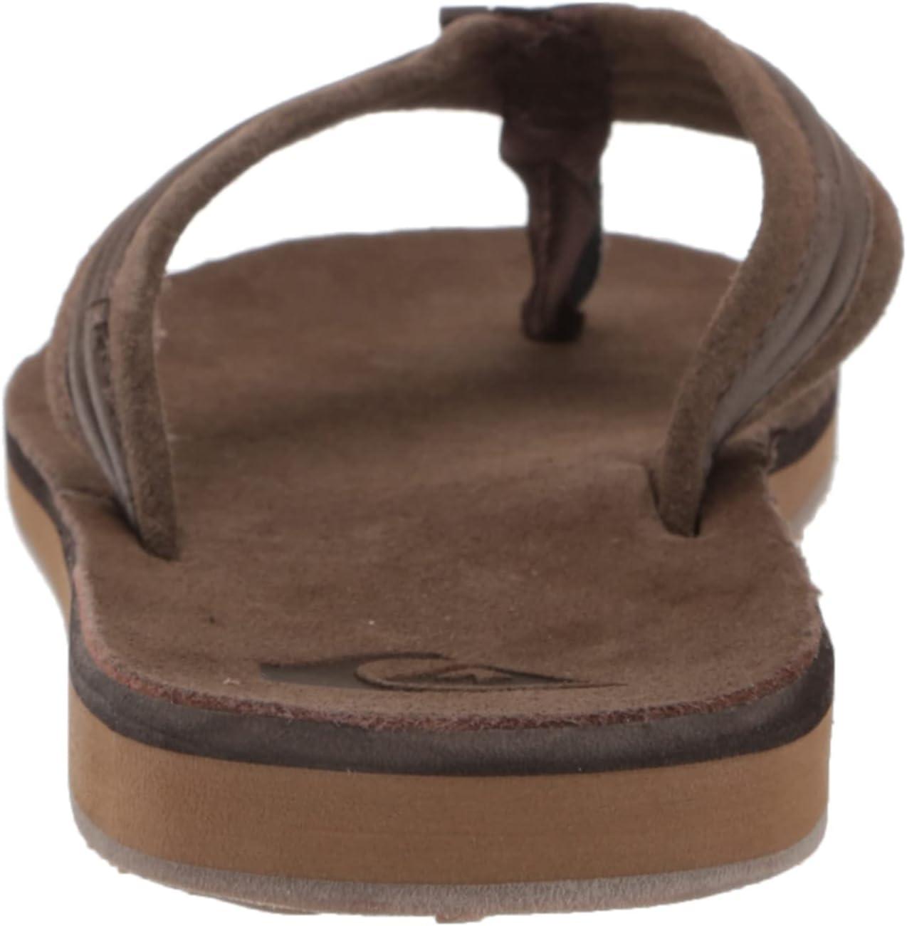 imageQuiksilver mens Carver Leather Flip Flop SandalCarver Leather Flip Flop SandalBrownBrownBrown