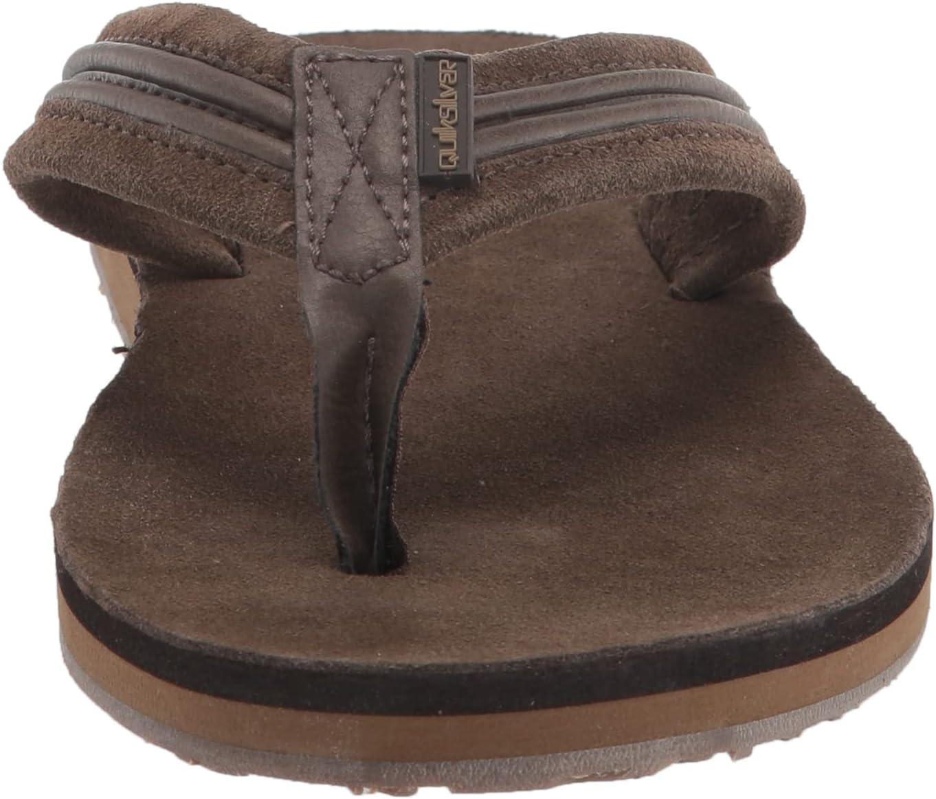 imageQuiksilver mens Carver Leather Flip Flop SandalCarver Leather Flip Flop SandalBrownBrownBrown