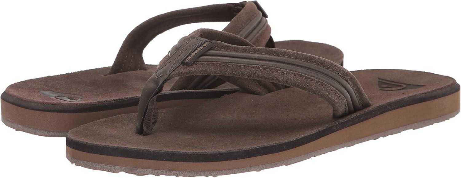 imageQuiksilver mens Carver Leather Flip Flop SandalCarver Leather Flip Flop SandalBrownBrownBrown