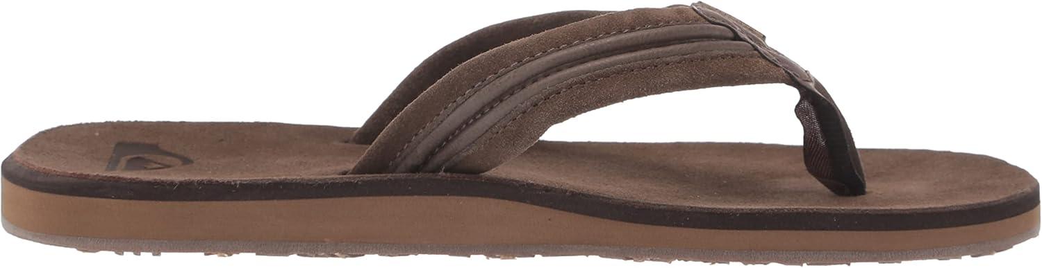 imageQuiksilver mens Carver Leather Flip Flop SandalCarver Leather Flip Flop SandalBrownBrownBrown