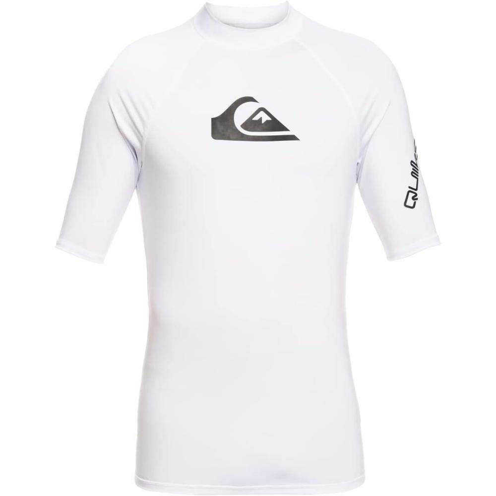 imageQuiksilver Boys All Time Short Sleeve Youth Rashguard Surf ShirtWhite 221
