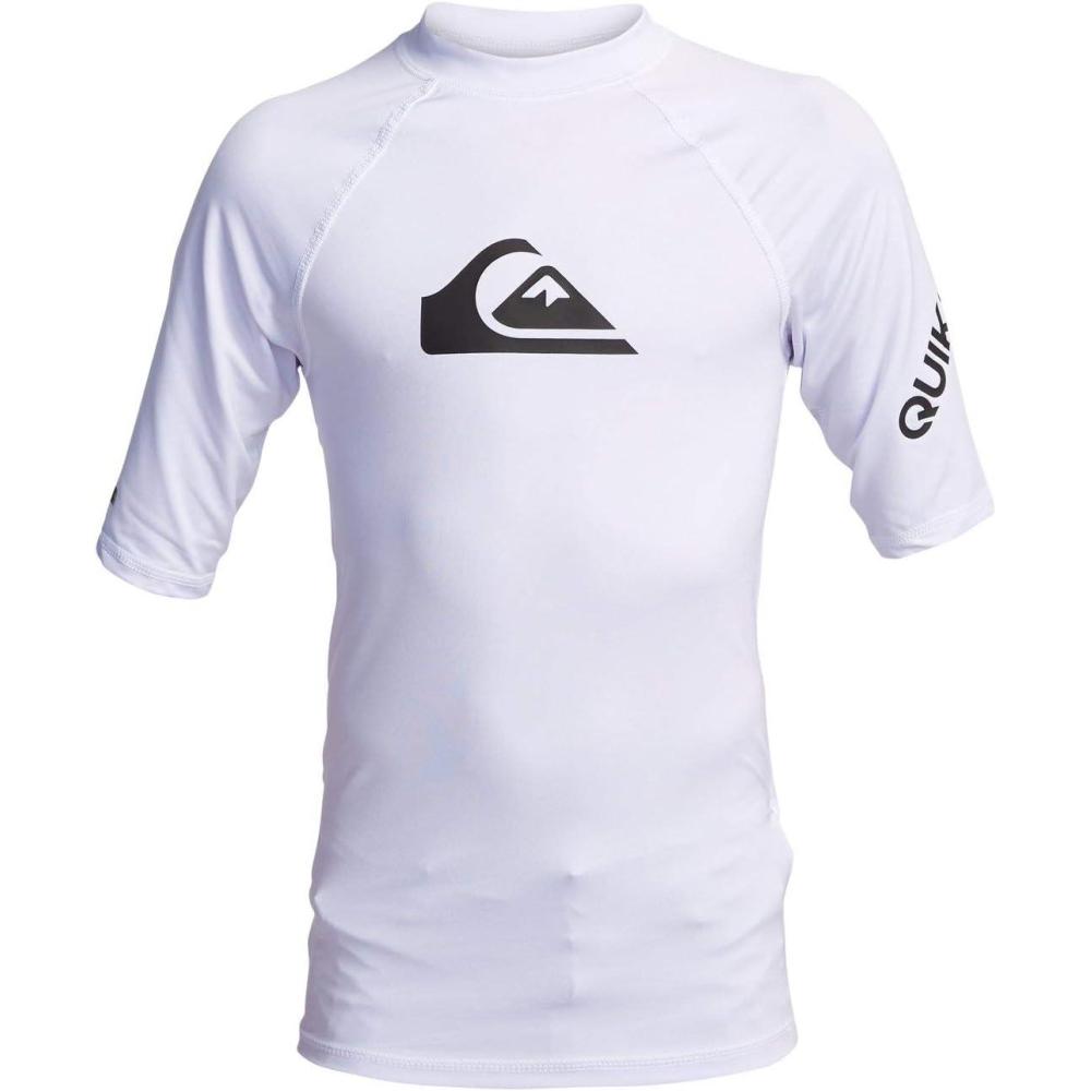 imageQuiksilver Boys All Time Short Sleeve Youth Rashguard Surf ShirtWhite at