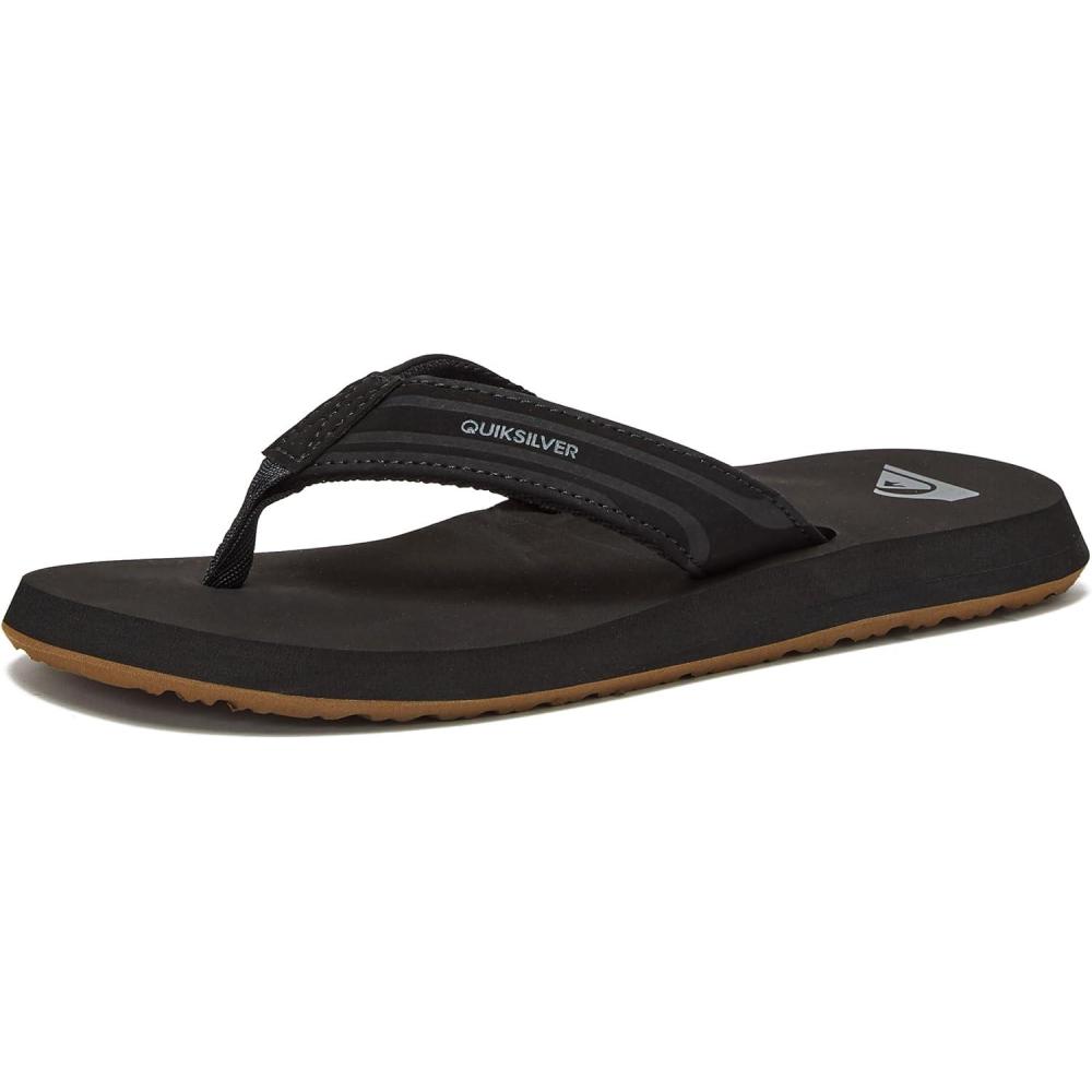 imageQuiksilver Boys Monkey Wrench Flip Flop SandalsBlackBlackBrown