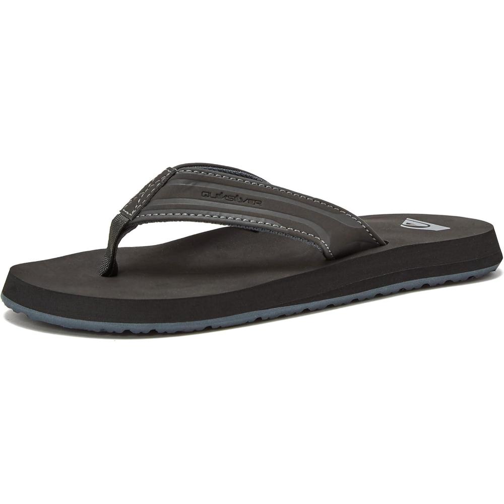 imageQuiksilver Boys Monkey Wrench Flip Flop SandalsGreyBlackGrey