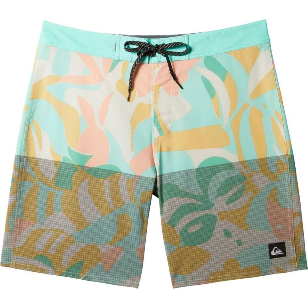 imageQuiksilver Mens Highline Straight Leg 19 Boardshorts Swim TrunkBeveled Glass