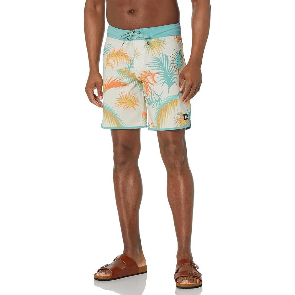 imageQuiksilver Mens Standard Surfsilk Scallop 19 Boardshort Swim TrunkBirch