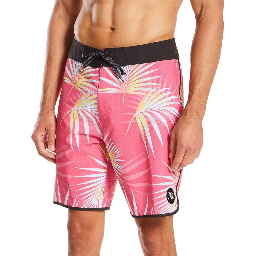 imageQuiksilver Mens Standard Surfsilk Scallop 19 Boardshort Swim TrunkShocking Pink