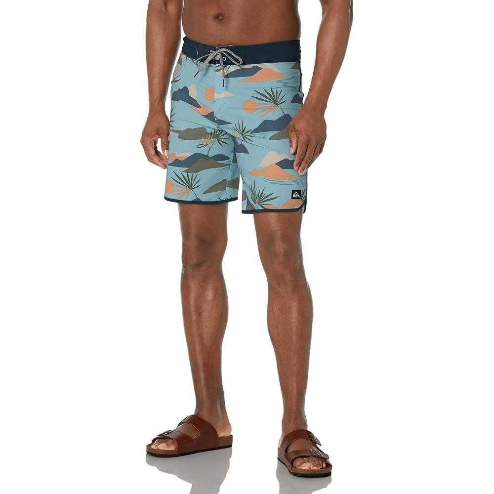 imageQuiksilver Mens Standard Surfsilk Scallop 19 Boardshort Swim TrunkSky Blue