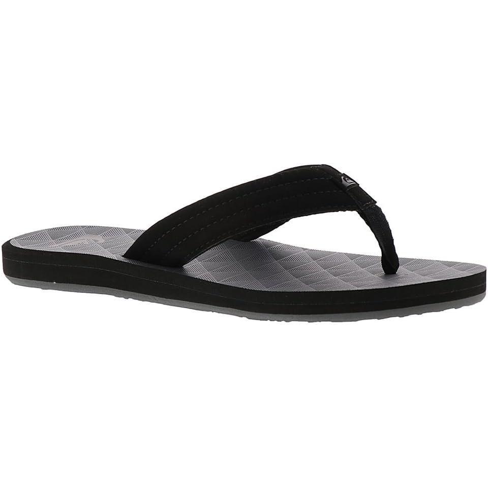imageQuiksilver Youth Monkey Wrench Flip Flop Sandal Little KidBig KidBlackBlackGrey