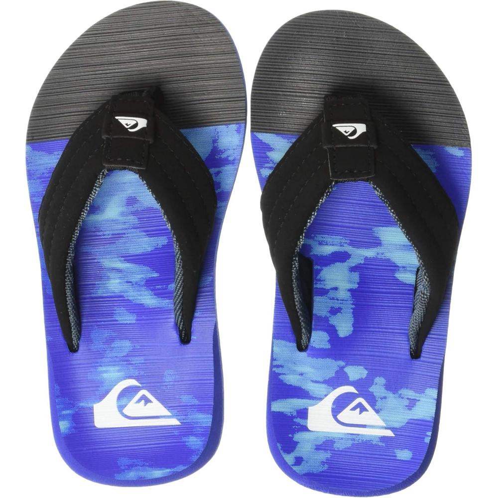 imageQuiksilver Youth Monkey Wrench Flip Flop Sandal Little KidBig KidBlackBlueGrey