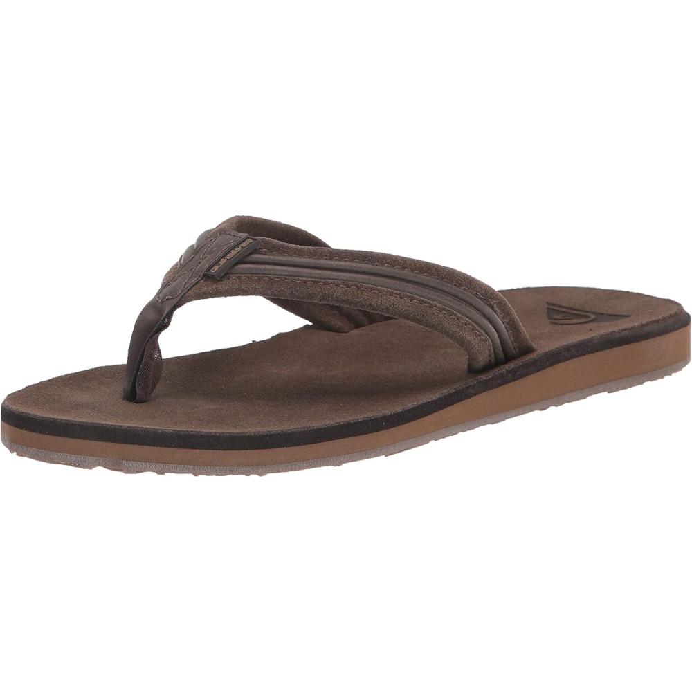 imageQuiksilver mens Carver Leather Flip Flop SandalCarver Leather Flip Flop SandalBrownBrownBrown