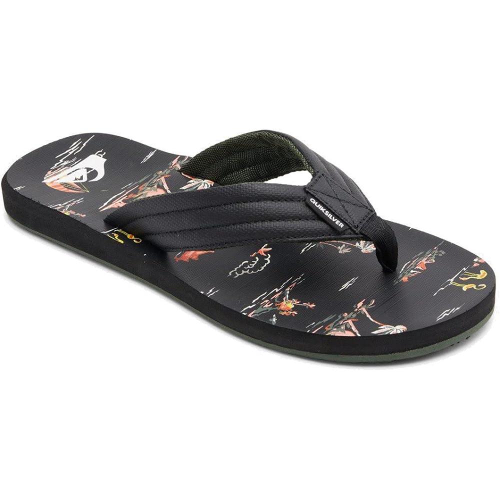 imageQuiksilver mens Carver Print SandalBlackBlackOrange