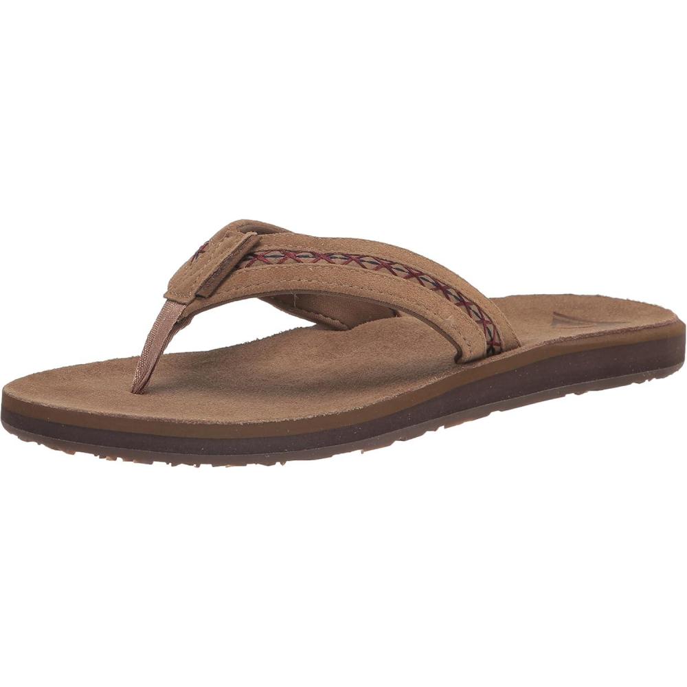 imageQuiksilver mens Quiksilver Mens Carver Leather Flip Flop SandalTan 1