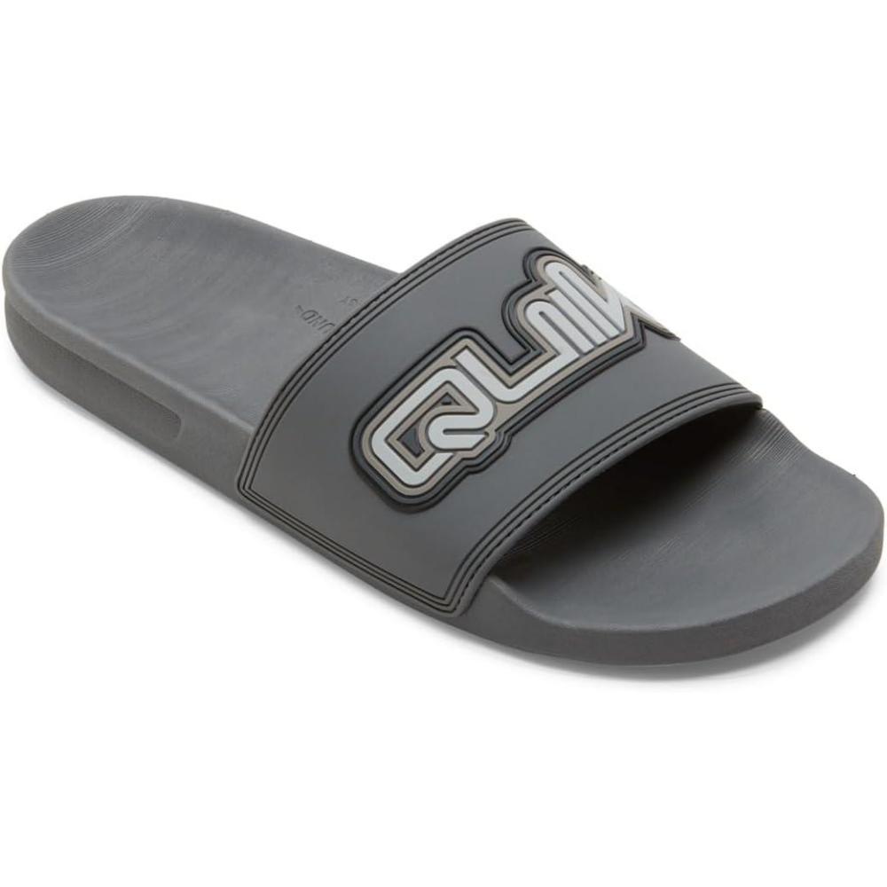 imageQuiksilver mens Quiksilver Mens Rivi Wordmark II Slide SandalGrey 1