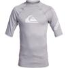Quiksilver Boys Time Short Sleeve Youth Rashguard Surf Shirt(Sleet Heather)