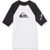 Quiksilver Boys Time Short Sleeve Youth Rashguard Surf Shirt(White / Black)