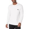 Quiksilver Mens Quiksilver Men’s Solid Streak Long Sleeve Rashguard UPF 50 Sun Protection Surf Shirt(White)