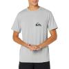 Quiksilver Men’s Solid Streak Short Sleeve UPF 50 Rashguard(Sleet Grey Small Logo)
