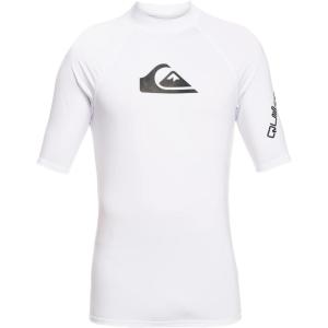 Quiksilver Boys All Time Short Sleeve Youth Rashguard Surf Shirt(White 221)