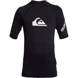 Quiksilver Boys Time Short Sleeve Youth Rashguard Surf Shirt(Black at)