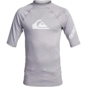 Quiksilver Boys Time Short Sleeve Youth Rashguard Surf Shirt(Sleet Heather)