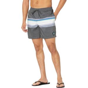 Quiksilver Mens 17 Inch Elastic Waist Swim Trunk Bathing Suit Short(Black Sun Faded)