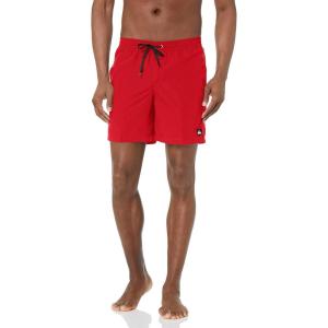 Quiksilver Men’s Solid Elastic Waist Volley Boardshort Swim Trunk Bathing Suit(High Risk Red)