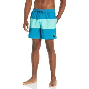 Quiksilver Men’s Solid Elastic Waist Volley Boardshort Swim Trunk Bathing Suit(Seaport Amazon Volley)