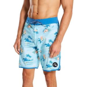 Quiksilver Men’s Standard Surfsilk Scallop 19 Boardshort Swim Trunk(Angel Blue)