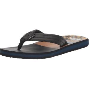 Quiksilver mens Carver Print Flip Flop Sandal(Brown 1)