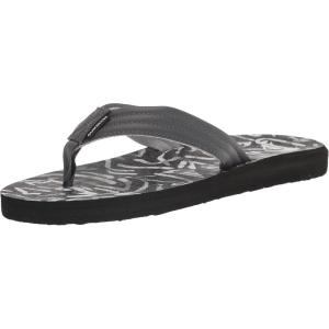 Quiksilver mens Carver Print Flip Flop Sandals(Black 2)