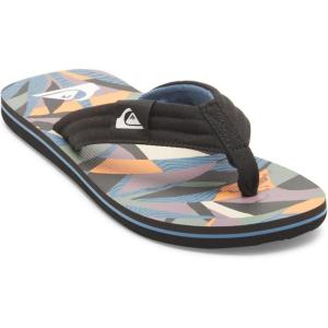 Quiksilver mens Quiksilver Men’s Molokai Layback Ii 3 Point Flip Flop Sandal(Black Orange Blue)