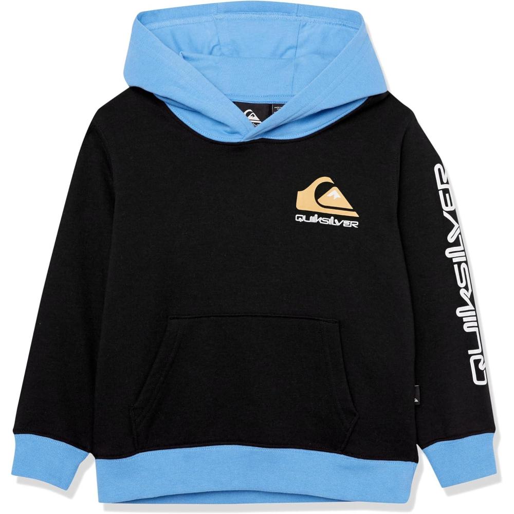 image:imageQuiksilver boys Boys Omni Logo Block Pullover Hoodie Sweatshirt BoyBlack 234
