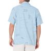 Quiksilver Mens Hawaiian Floral Surf Print Comfort Fit Button Down Shirt(Ensign Blue Master Crafter)