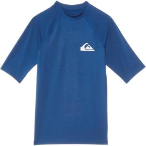 Quiksilver Boys (Age 8-16) Everyday UV Short Sleeve Rashguard(Monaco Blue Heather)