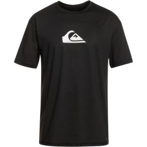 Quiksilver Boys Solid Streak Ss Youth Short Sleeve Surf Tee Shirt Rashguard(Black)