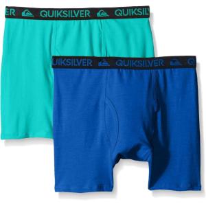 Quiksilver Little Boys’ Yellow Gray Boxer Brief (Pack of 2)(Teal/Blue)