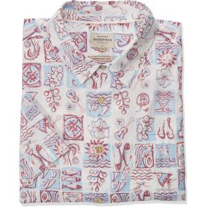 Quiksilver Mens Hawaiian Floral Surf Print Comfort Fit Button Down Shirt(Dusk Blue Doho Days)