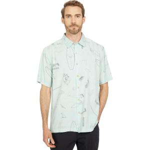Quiksilver Mens Hawaiian Floral Surf Print Comfort Fit Button Down Shirt(Harbor Gray Master Crafter)