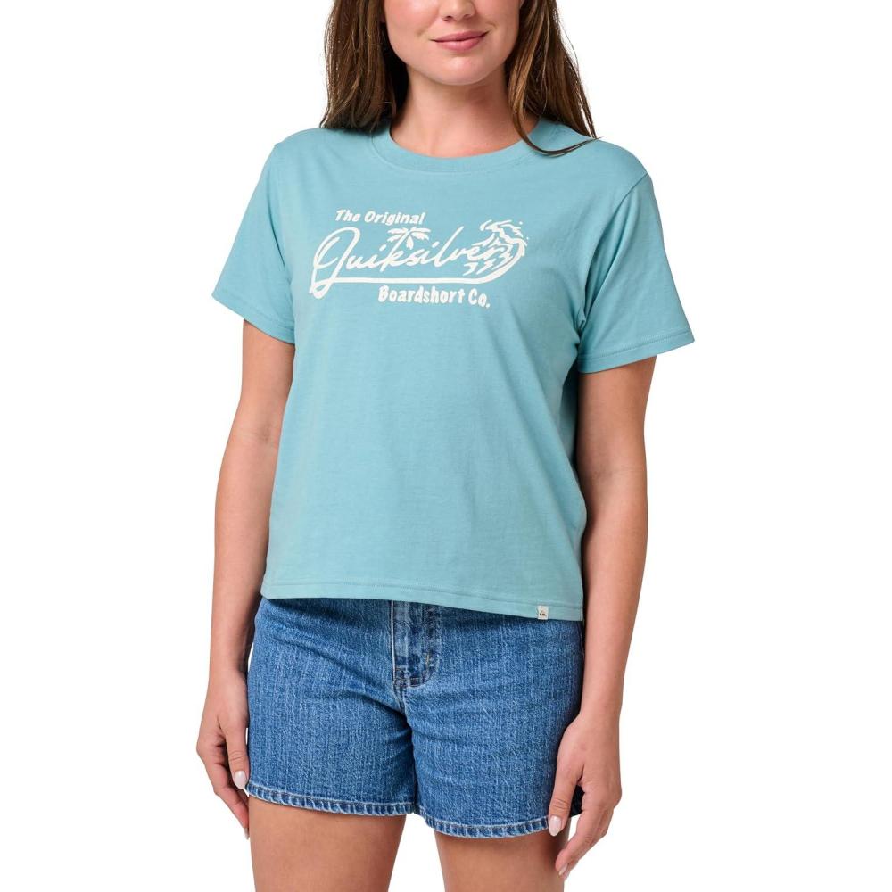 image:imageQuiksilver Womens Reminisce Classic Graphic TShirtCameo Blue