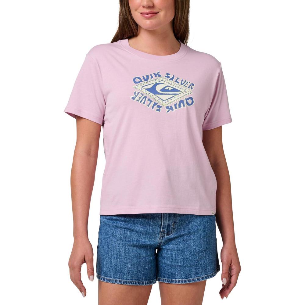 image:imageQuiksilver Womens Retro Diamond Classic Graphic TShirtPale Orchid