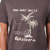 Quiksilver Women’s Sun Surf Smile Classic Graphic T-Shirt(Off Black)