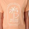 Quiksilver Women’s Sunset Views Classic Graphic T-Shirt(Peach)