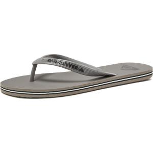 Quiksilver Molokai Flip Flops for Men, Athletic Mens Sandals, Size 6 to 16 Thong Mens Slides(Grey/Grey/Grey)