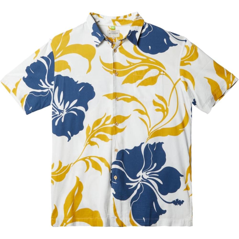 image:imageQuiksilver Mens Sail Palm Button Up Woven TopAntique White Big Charmer Big Charmer