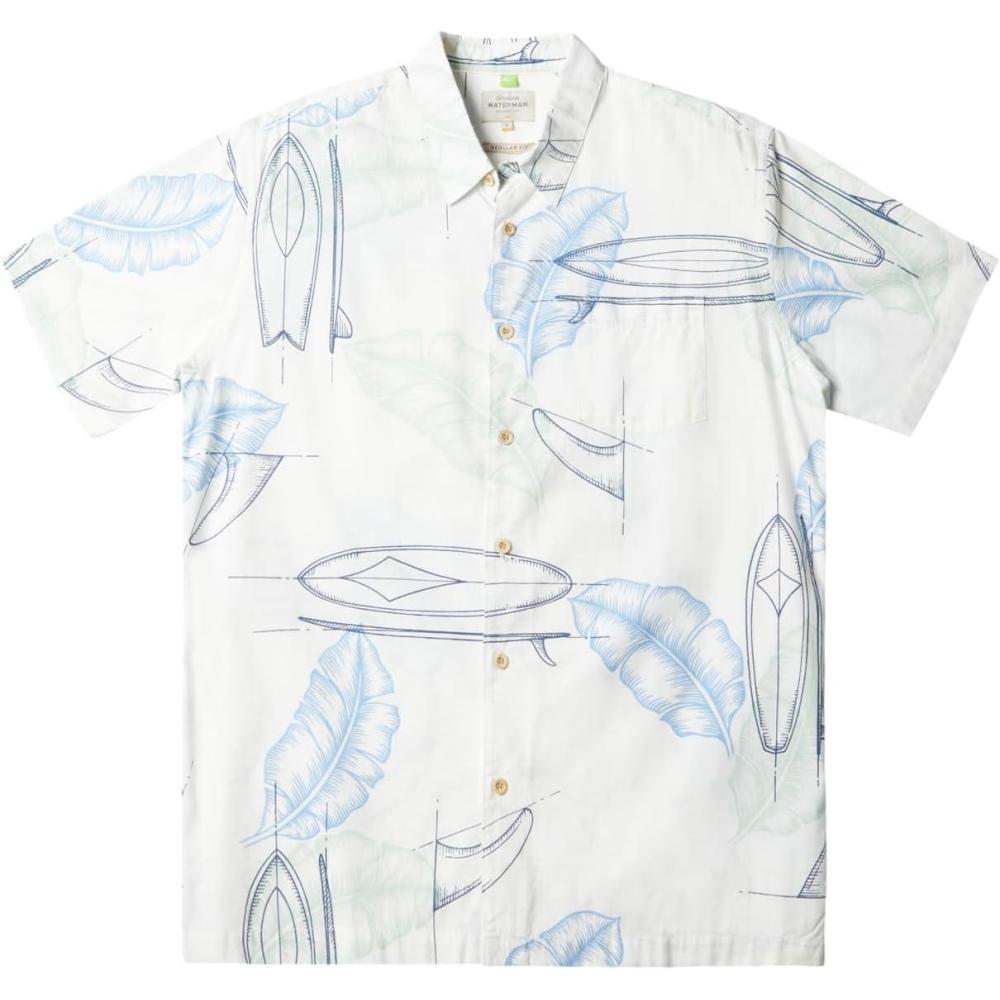 image:imageQuiksilver Mens Sail Palm Button Up Woven TopAntique White Right Point