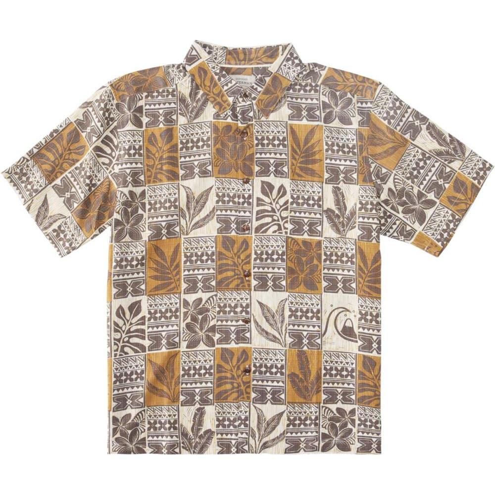 image:imageQuiksilver Mens Sail Palm Button Up Woven TopBrown Rice Leaf Boxes