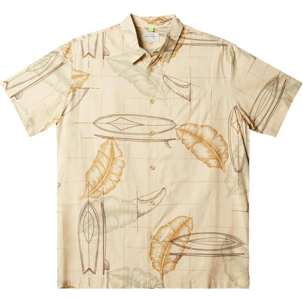 image:imageQuiksilver Mens Sail Palm Button Up Woven TopBrown Rice Right Point