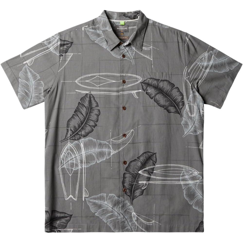image:imageQuiksilver Mens Sail Palm Button Up Woven TopGranite Gray Right Point