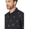 Quiksilver Men’s Sail Palm Button Up Woven Top(Black Sail Palms 233)